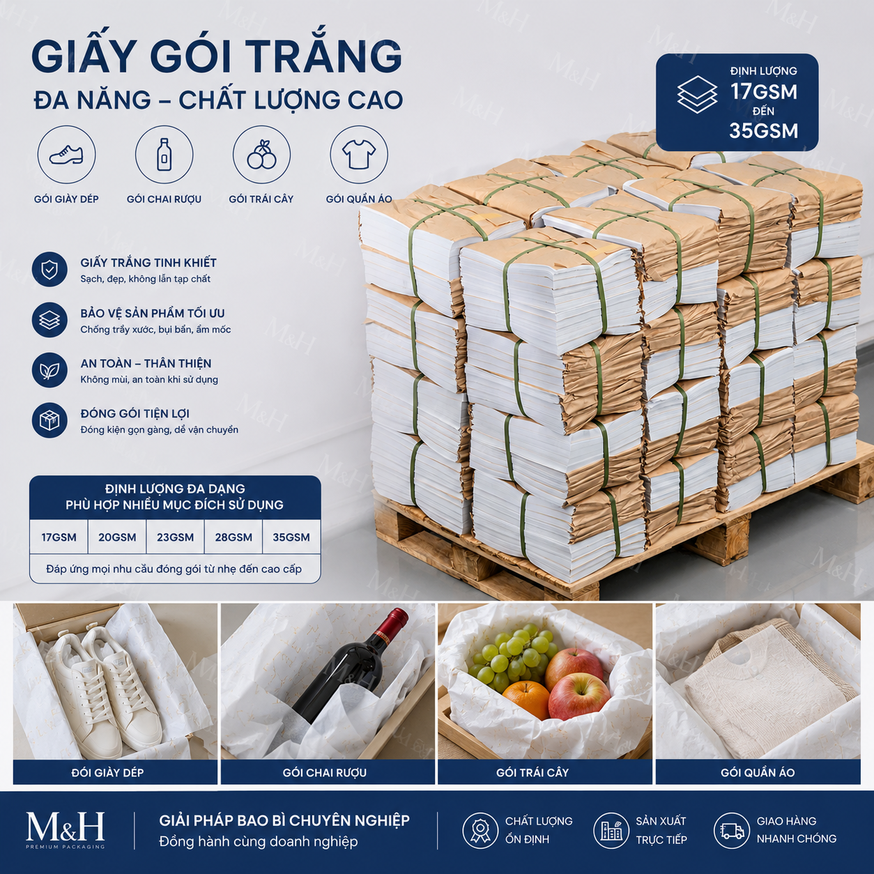 Giấy gói trắng chống ẩm Pelure